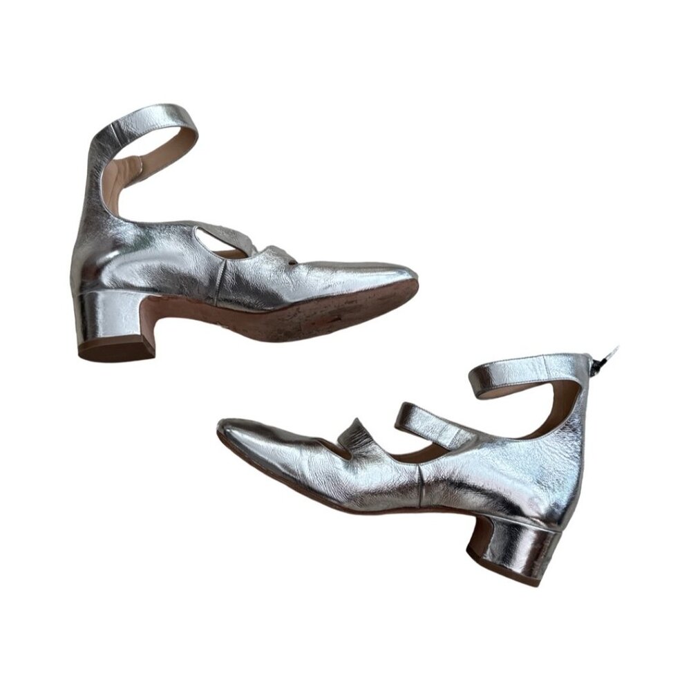 Christian Dior metallic silver mary janes shoes size 38 - Picture 3 of 9